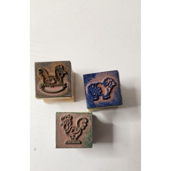 Set of 3 Barnyard Animals Rubber Stamps - Picture 3 of 4